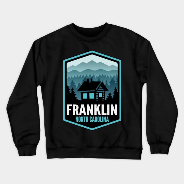 Franklin North Carolina Mountain Town Cabin Crewneck Sweatshirt by HalpinDesign